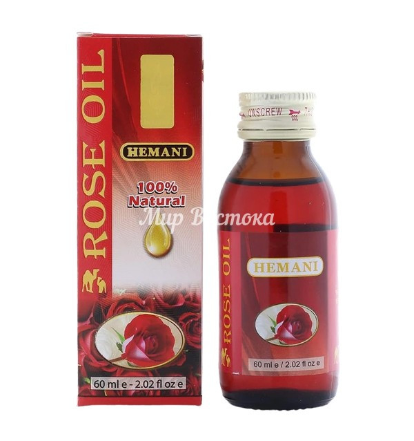 Натуральное масло розы Rose Oil Hemani (60 мл, Пакистан), фото 1