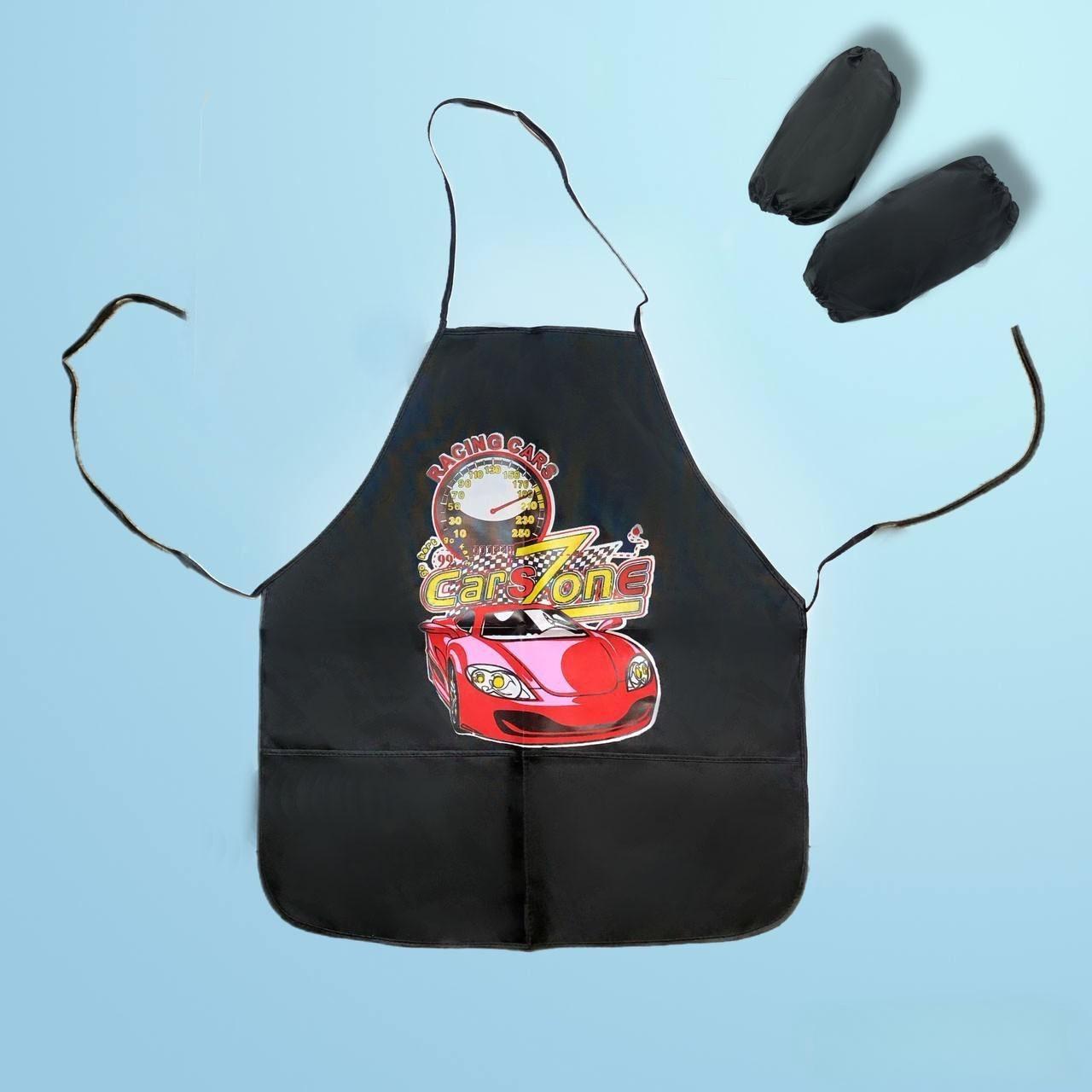 Детский Фартук для творчества с манжетами с передними карманами
