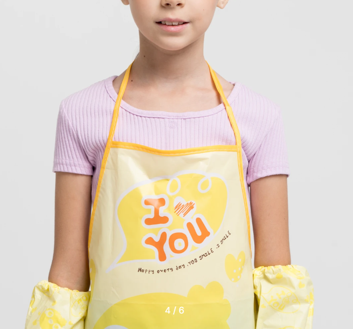 Детский Фартук для творчества с манжетами с передними карманами Цыпленок - фото 9 - id-p111989010