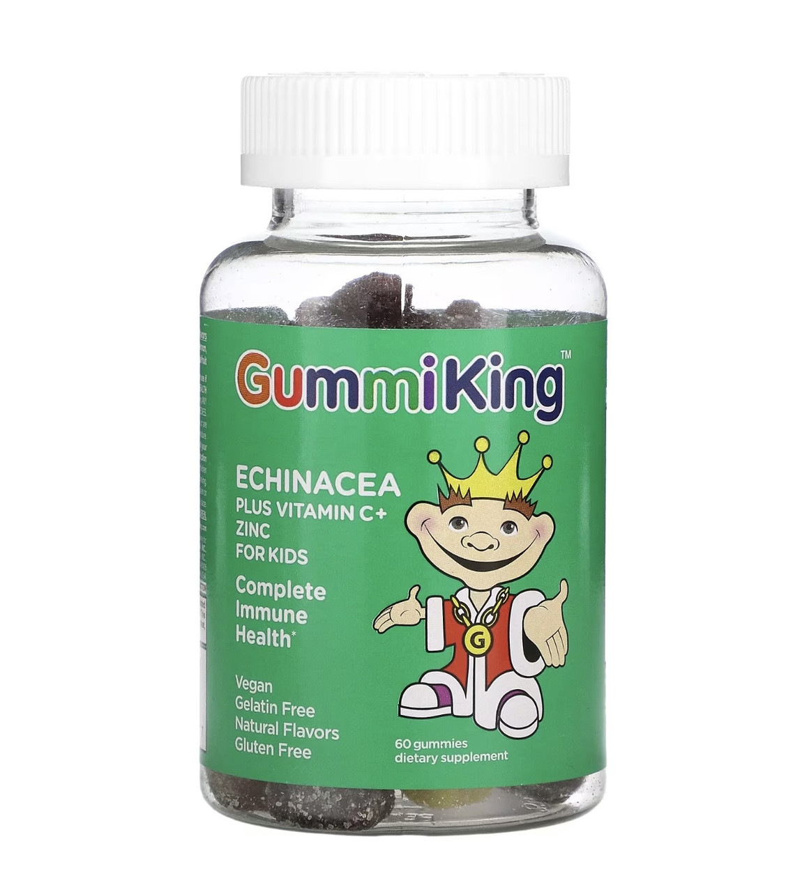 GummiKing эхинацея, витамин С и цинк для детей, 60 жевательных таблеток - фото 1 - id-p114665616
