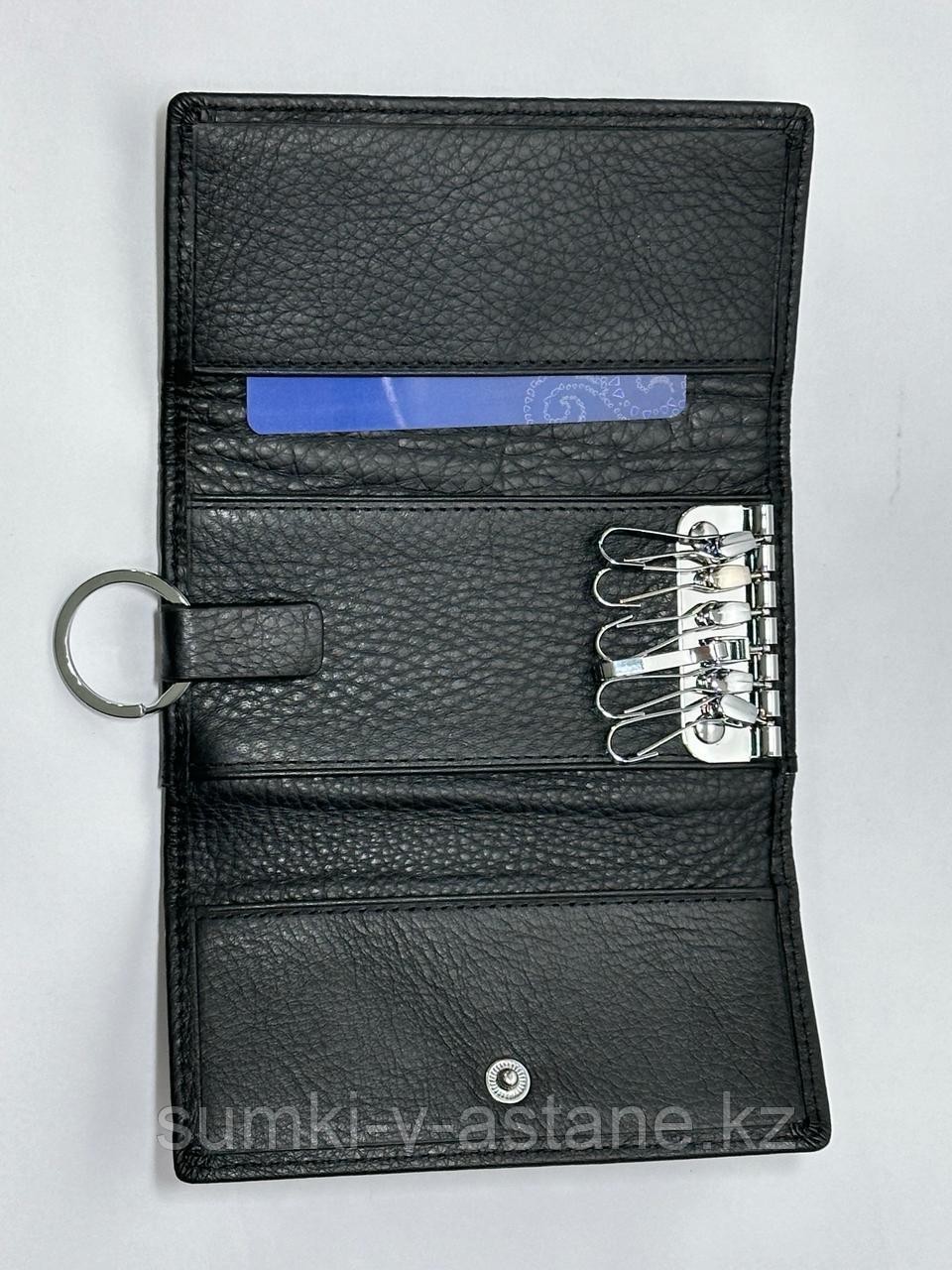 Футляр для ключей-ключница. Карманная ключница из кожи. Отсек для пластиковых карт. Размер:12.5 # 7 см - фото 6 - id-p114665762