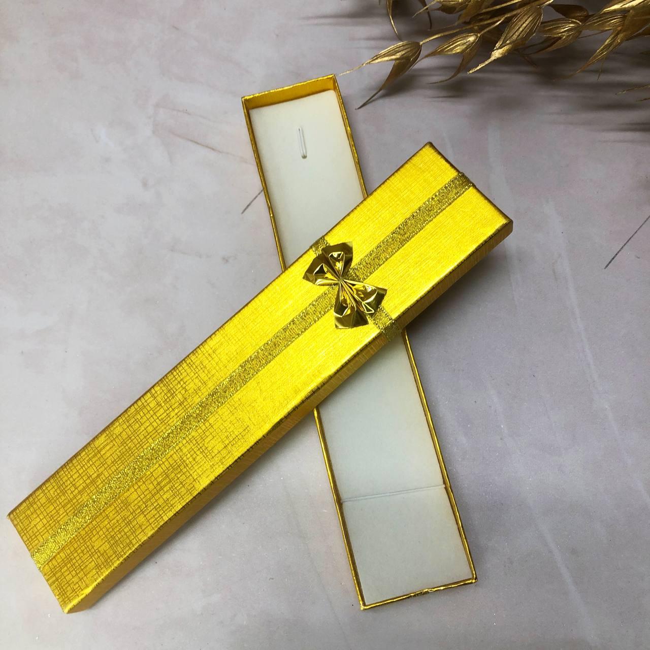 Подарочная коробочка для цепочки и браслета 21х4,4 см золотистая - фото 3 - id-p114666245