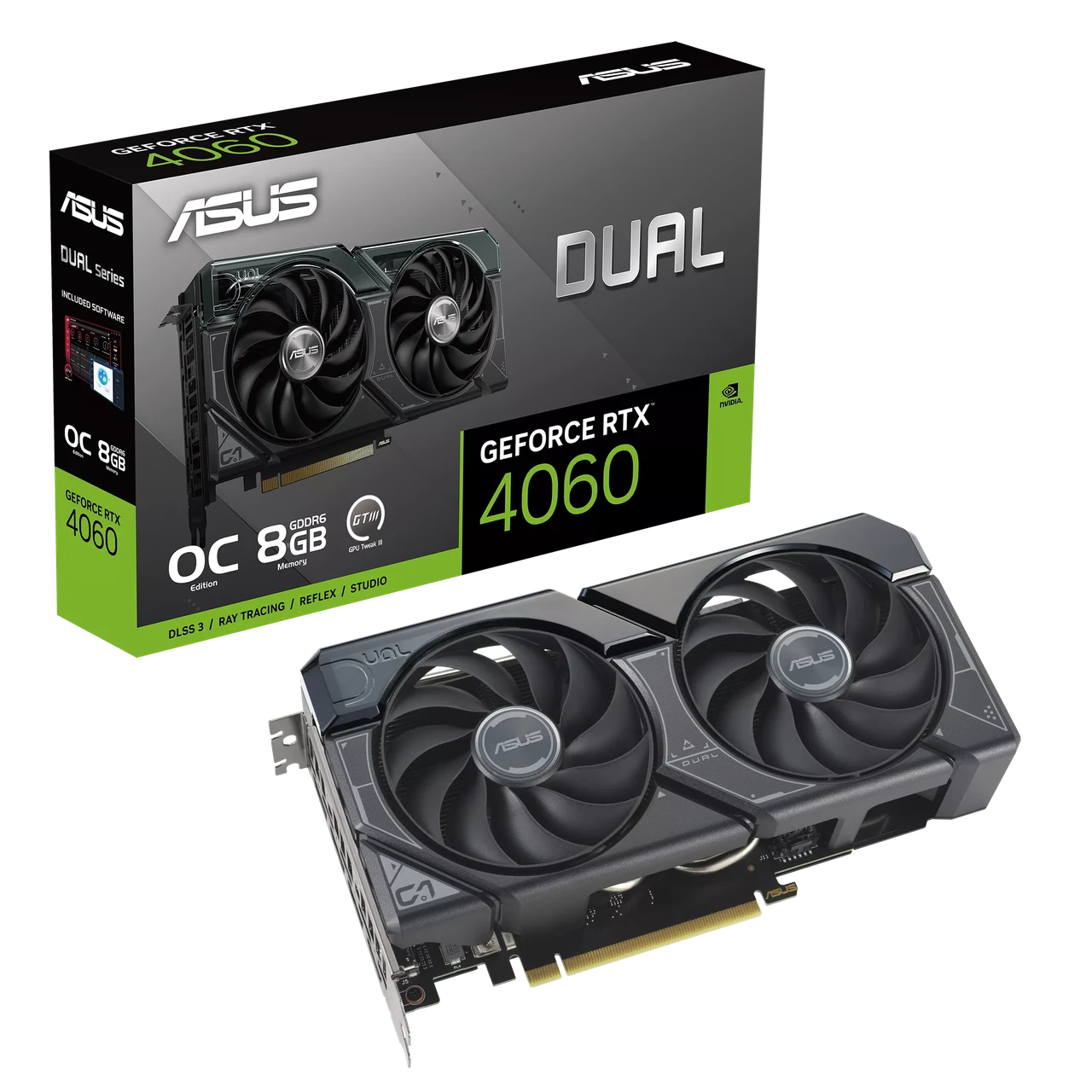 Видеокарта ASUS Dual GeForce RTX 4060 OC, 8 ГБ (DUAL-RTX4060-O8G)