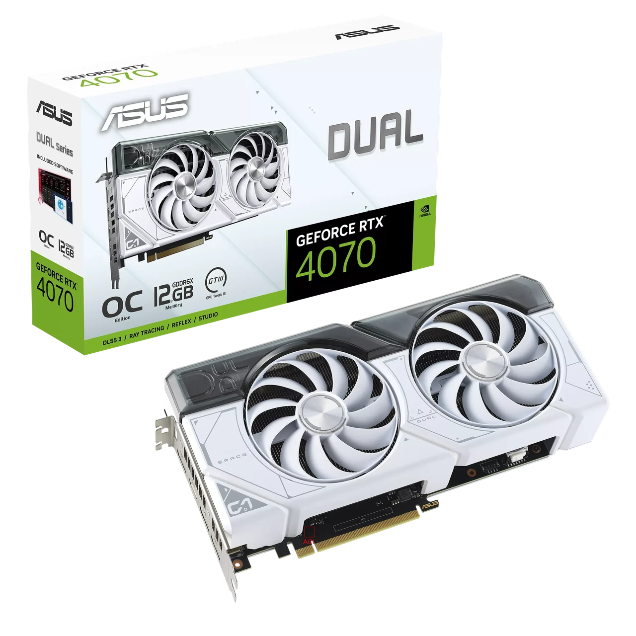 Видеокарта ASUS Dual GeForce RTX 4070 White OC Edition 12Gb (DUAL-RTX4070-O12G-WHITE)