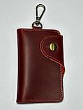 Женская карманная ключница из кожи, отсек для пластиковых карт. Размер: 11.5 # 7 см., фото 3