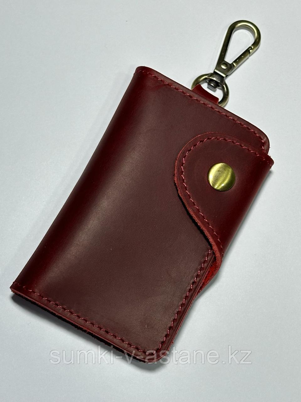 Женская карманная ключница из кожи, отсек для пластиковых карт. Размер: 11.5 # 7 см.