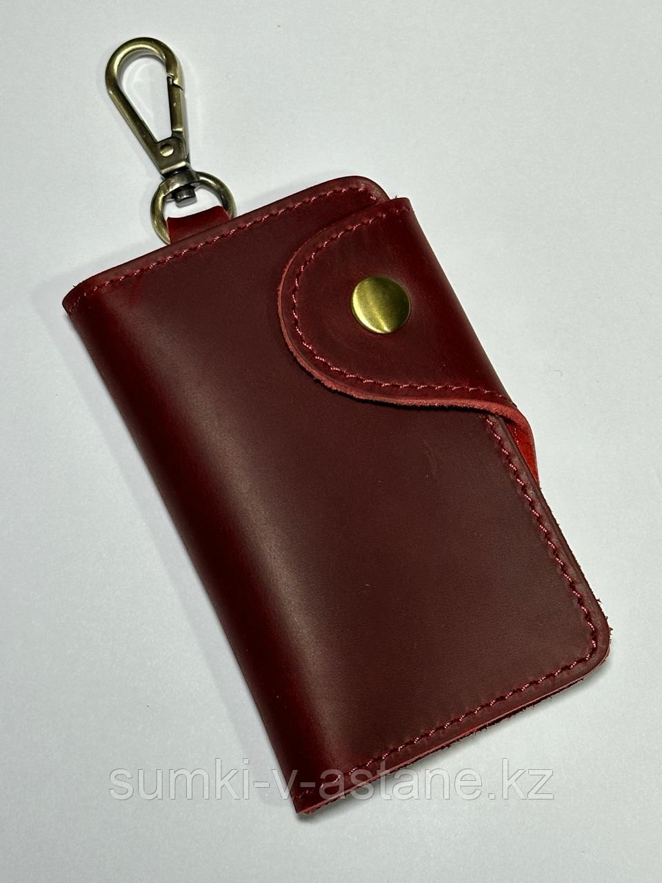 Женская карманная ключница из кожи, отсек для пластиковых карт. Размер: 11.5 # 7 см. - фото 6 - id-p114669994