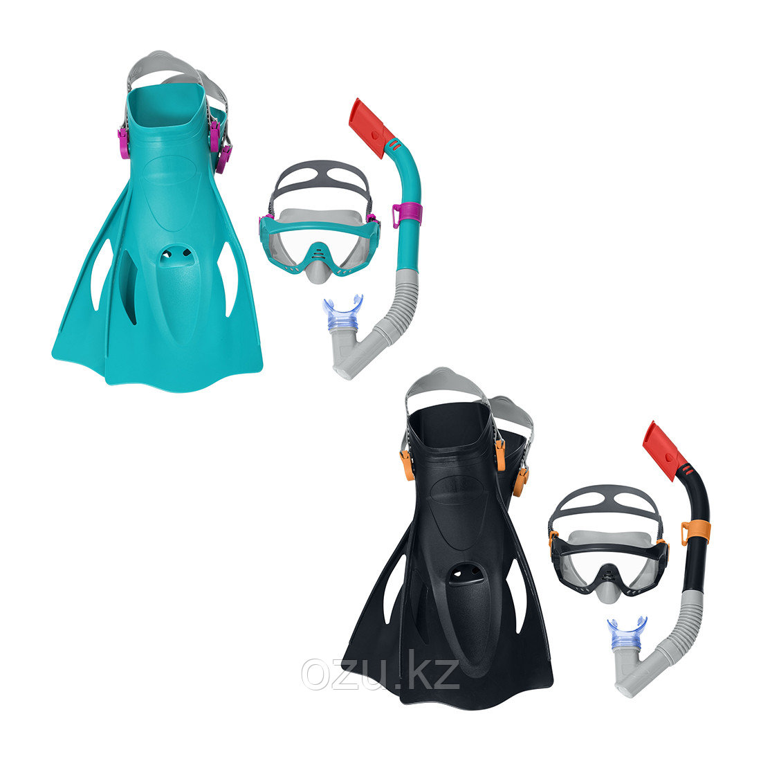 Набор для плавания Bestway 25020 в упаковке: маска, трубка, ласты - фото 1 - id-p114669535