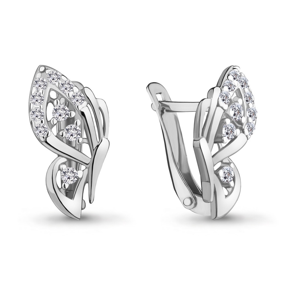 Серебряные детские серьги Фианит Aquamarine 46886А.5 серебро с родием коллекц. Happy