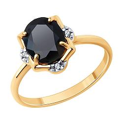 Кольцо из золочёного серебра с шпинелью и фианитами Diamant 93-310-01953-1 позолота