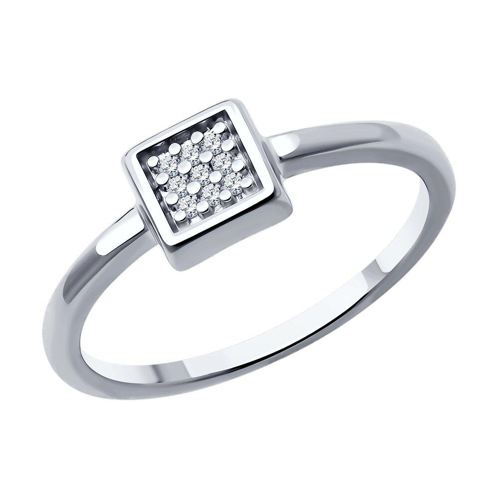 Кольцо из серебра с бриллиантами Diamant 94-210-02093-1 покрыто  родием