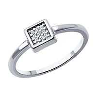 Кольцо из серебра с бриллиантами Diamant 94-210-02093-1 покрыто родием