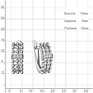 Серьги классика из серебра  Фианит Aquamarine 400272А.5 покрыто  родием, фото 2