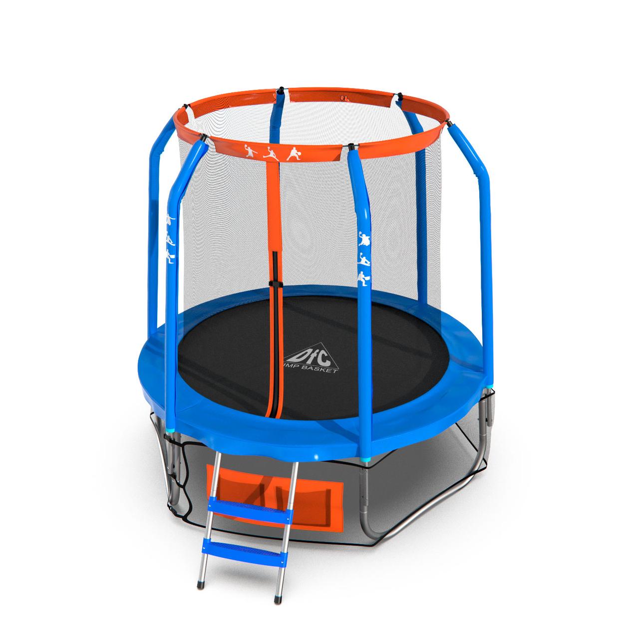 Батут DFC JUMP BASKET 6ft внутр.сетка, лестница (183cм) - фото 1 - id-p112137919