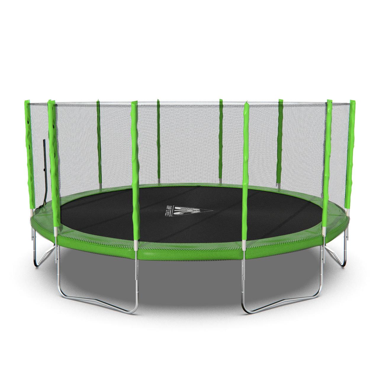 Батут DFC Trampoline Fitness 16ft наружн.сетка, св.зел. (488см)(два короба) - фото 4 - id-p112137952