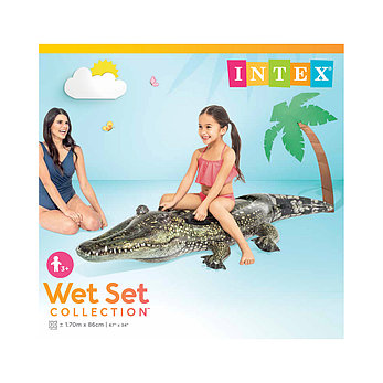 Надувная игрушка Intex 57551NP в форме крокодила для плавания, фото 2