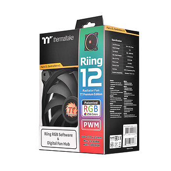 Кулер для компьютерного корпуса Thermaltake Riing Plus 12 RGB TT Premium Edition (3-Fan Pack), фото 3