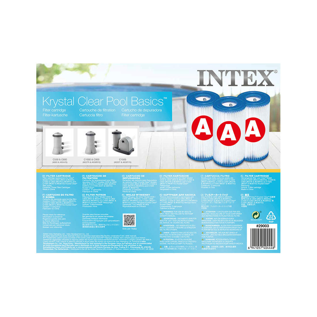 Картридж для фильтра Intex 29003 (в упаковке 3 шт) - фото 2 - id-p114672199
