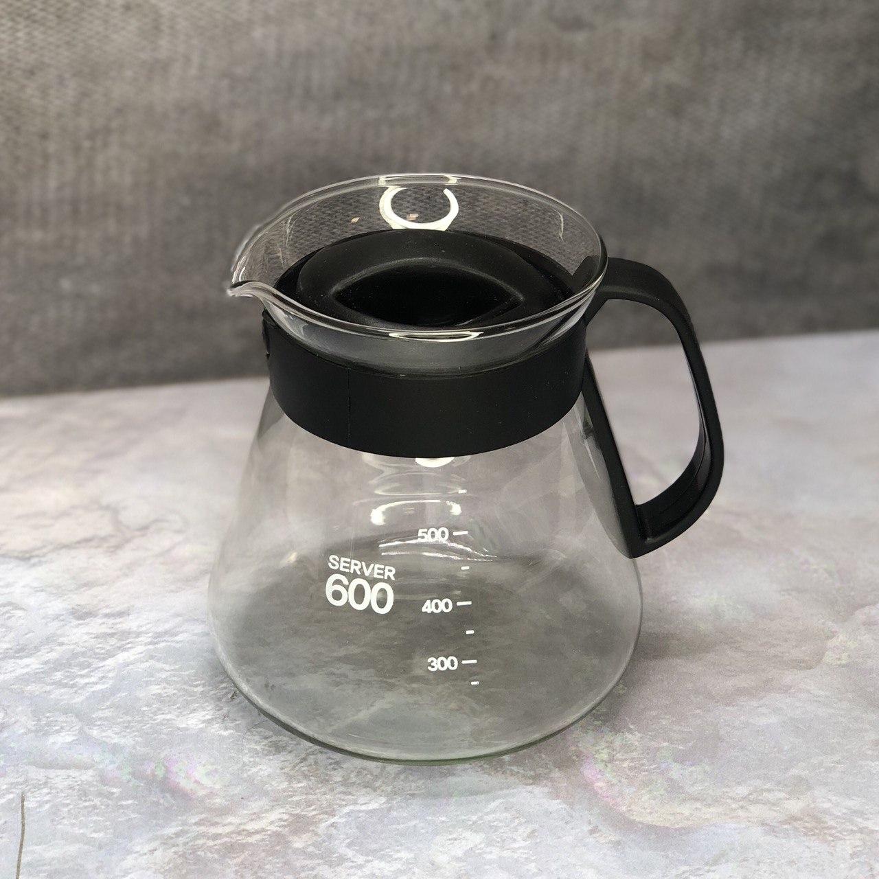Чайник заварочный стеклянный с удобной съемной ручкой для заварки кофе, чая 600 мл XMS-60 черный - фото 2 - id-p114677470