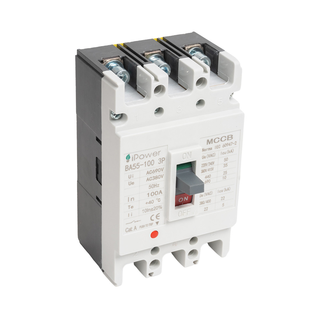 Автоматический выключатель iPower ВА55-100 3Р 100А - фото 1 - id-p113656705