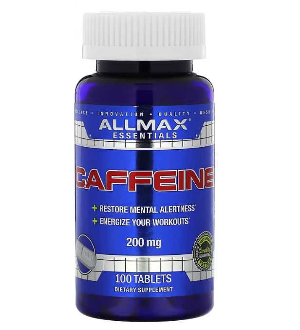 ALLMAX, Кофеин, 200 мг, 100 таблеток - фото 1 - id-p114709896