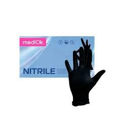 Перчатки одноразовые MediOk, нитриловые, чёрные, размер M, 50 пар/упак - фото 1 - id-p114710541
