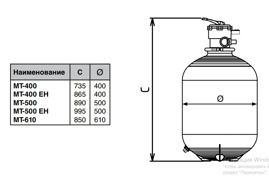 Песочный фильтр Procopi Magic MT-50 для бассейна (Производительность 10,0 м3/ч) - фото 2 - id-p114711180