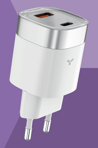 Сетевое зарядное устройство 33WCA белого цвета Accesstyle Amethyst White - фото 1 - id-p114461338