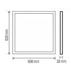 Светильник светодиодный накладной PULSAR-48 600*600 SMD LED  48W 6400K белый, фото 4