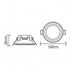 Светильник светодиодный встраиваемый PARKER-12 12W черний, фото 2