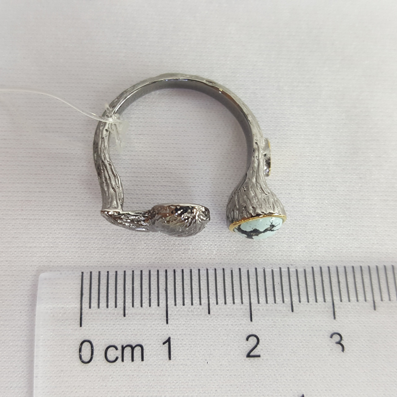 Кольцо из серебра с бирюзой Teo Santini TSR01651-R-TQ покрыто родием коллекц. WOODLOOK vol.2 - фото 3 - id-p114717947