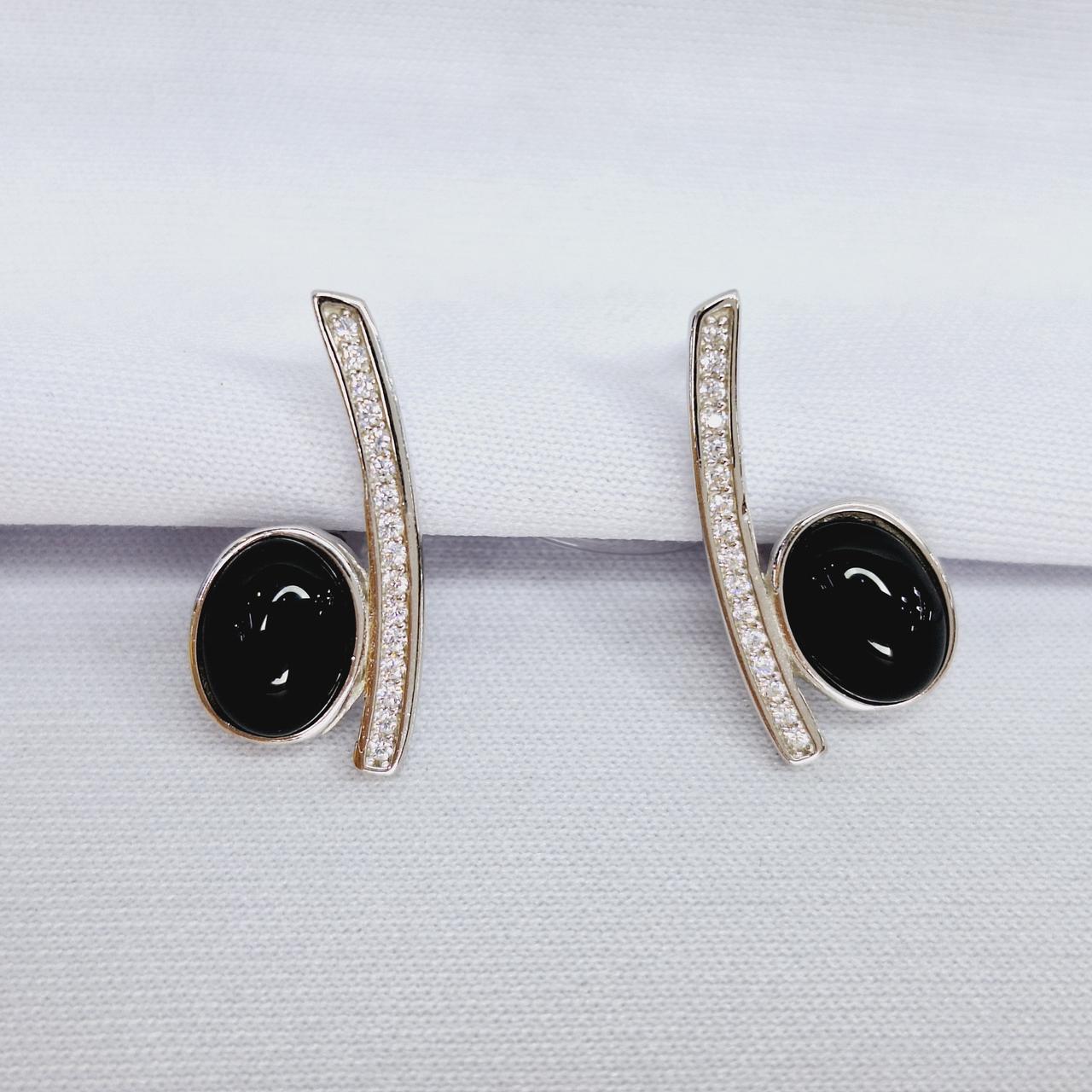 Серьги из серебра с фианитами  M553, фото 1