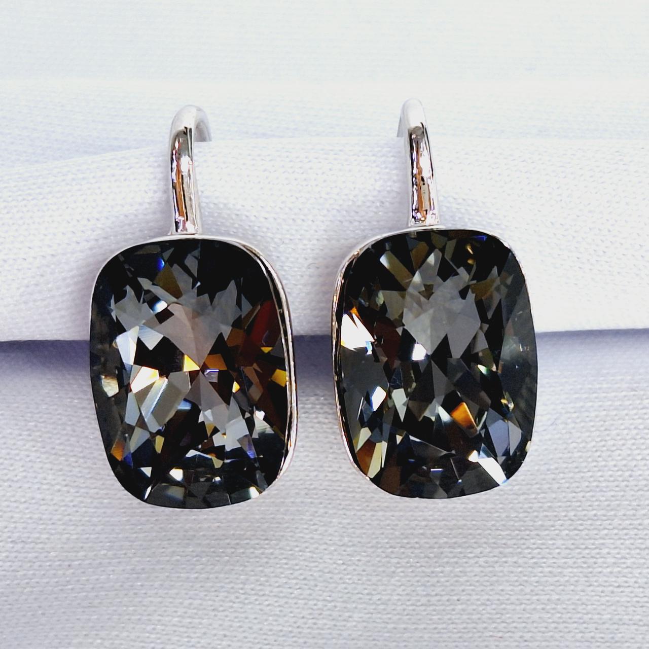 Серьги из серебра с фианитами  M29, фото 1