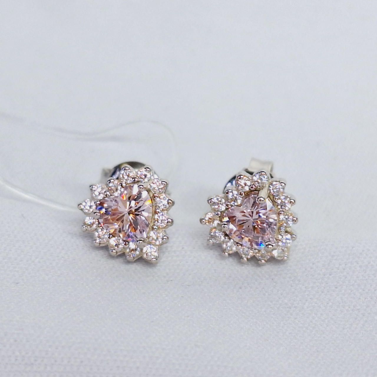 Серьги из серебра с фианитами  M787, фото 1