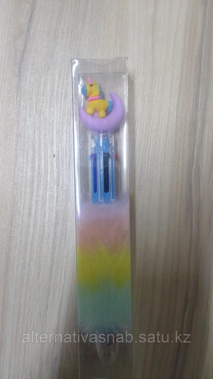 Ручка шариковая с пушком разноцветная - фото 1 - id-p114726778