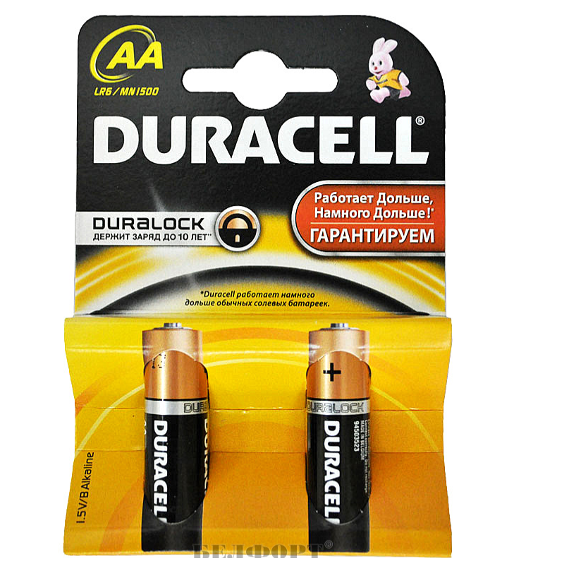 Батарейки Durasel, AA, LR6, MN1500, блистер 2шт