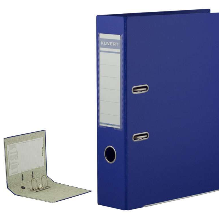 Папка-регистратор KUVERT А4, ПВХ, 72 мм, синяя - фото 1 - id-p114728479