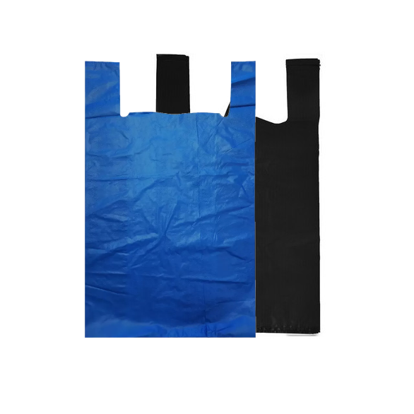 Пакет майка 58х84, ПНД, черный/синий - фото 1 - id-p114730386
