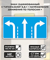 Дорожный знак оцинкованный «Направления движения по полосам». 5.8.1 II типоразмер
