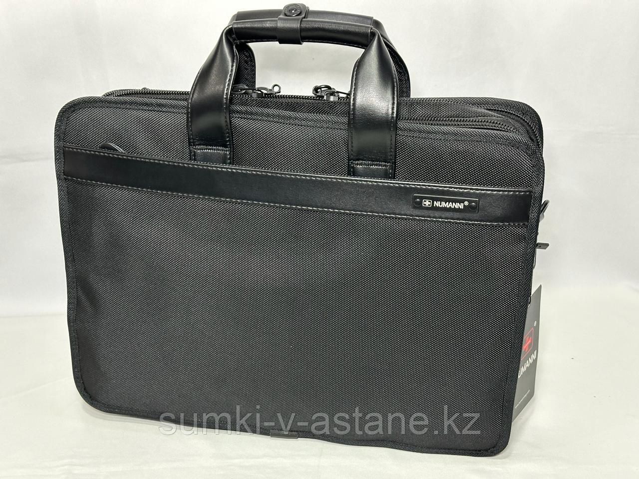 Мужская  деловая сумка- портфель из текстиля  "NUMANNI" (высота 30 см, ширина 41 см, глубина 11 см)
