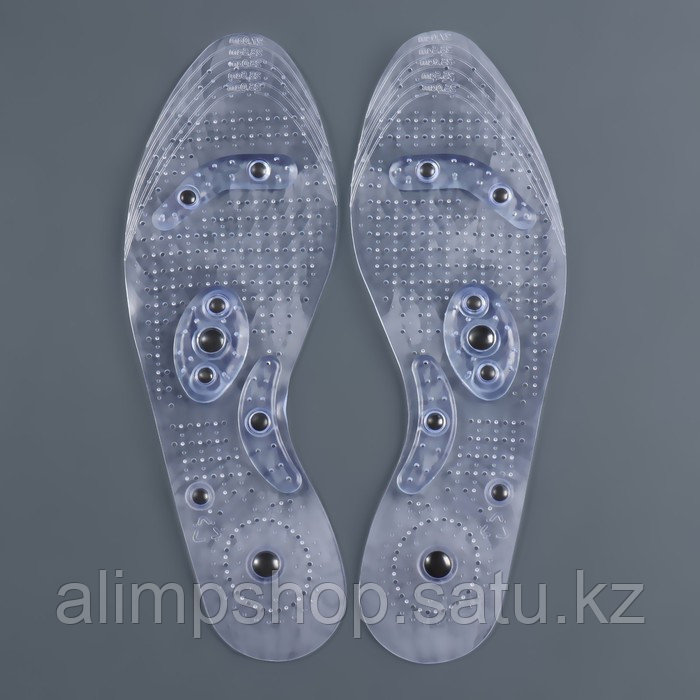 Стельки для обуви, универсальные, с магнитами, массажные, дышащие, силиконовые, р-р RU до 40 - фото 2 - id-p114730797
