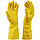 Перчатки резиновые хозяйственные Vega, р. XL, многоразовые, хлопчатобумажное напыление, желтые, фото 2