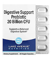 Лейк авеню пробиотиктер және пребиотиктер ас қорытуды қолдау үшін 20 млрдфу, 30 капсула