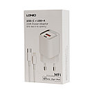 Зарядное устройство универсальное, 20W, USB-A, USB-C, MFI, белое, LDNIO A2318M, LDNIO, фото 3