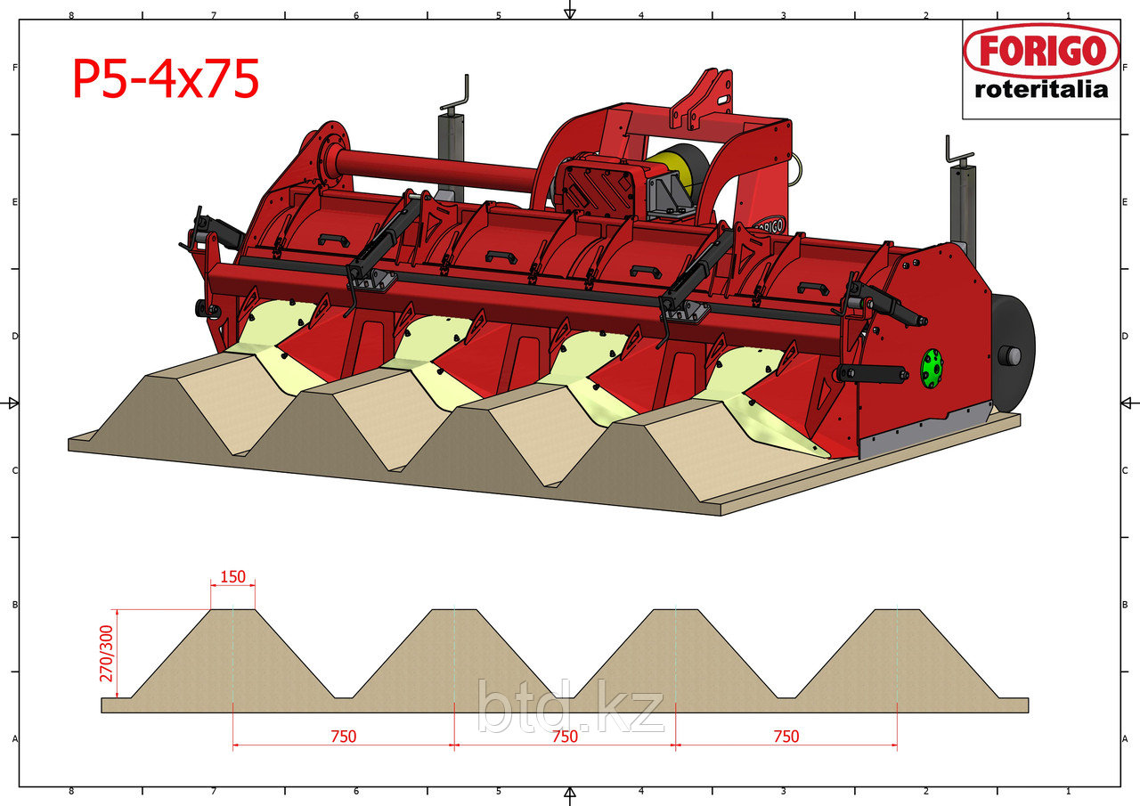 Окучник-Грядобразователь P5-300 (4x75) Forigo