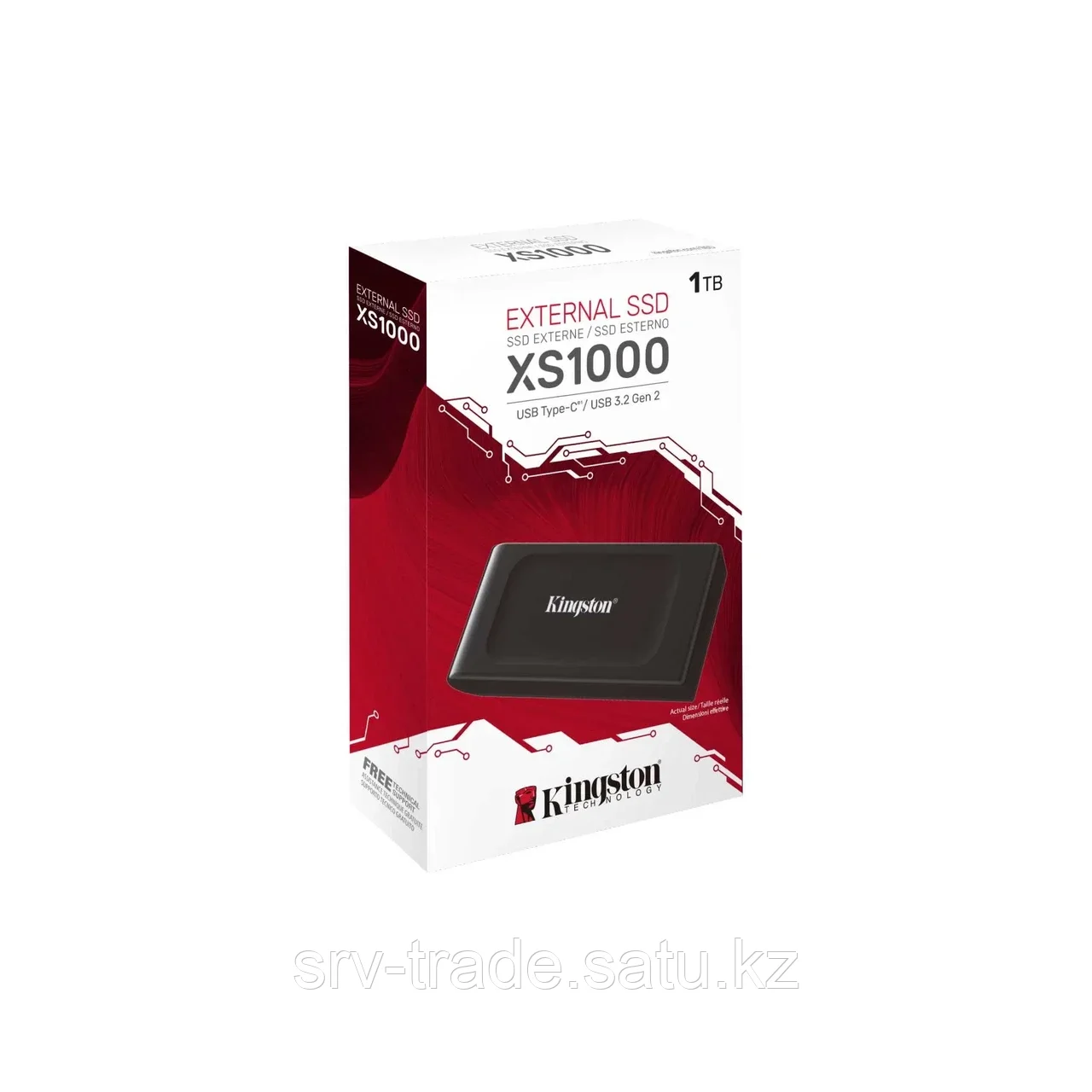 Внешний твердотельный накопитель SSD Kingston XS1000 [1ТБ, USB 3.2 Gen 2, чтение:1050 МБ/с, запись:1000 МБ/с] - фото 3 - id-p114363499