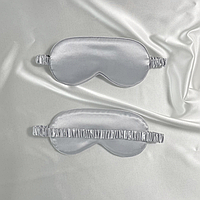 Маска для сна атласная серая