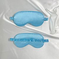 Маска для сна атласная голубая