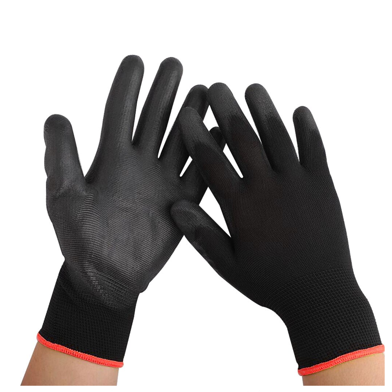 Перчатки рабочие синтетические с полиуретановым покрытием, черные - фото 1 - id-p114741534