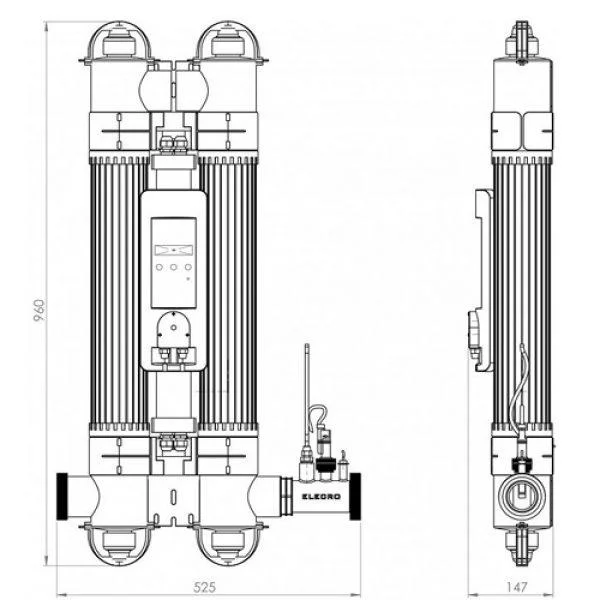 Ультрафиолетовая установка Elecro Quantum QP-130-EU для бассейна (Мощность 110 Вт, 28 м3/ч) - фото 7 - id-p114741591